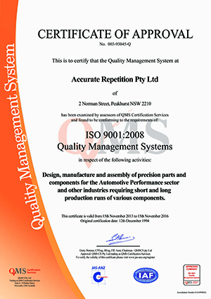 ISO 9001 Certificate of Approval for GFB